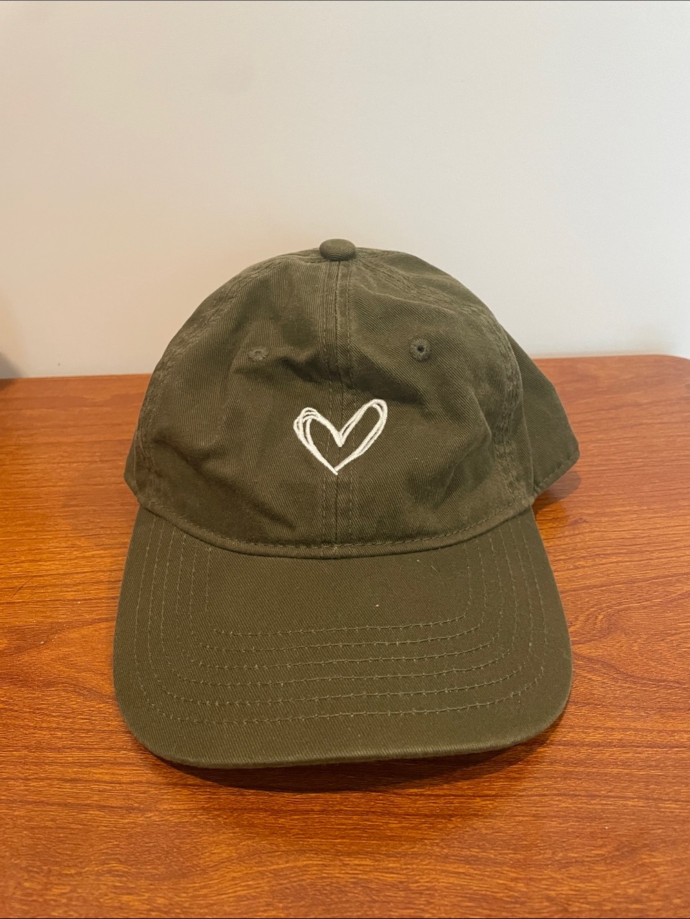 Olive Heart Baseball Cap